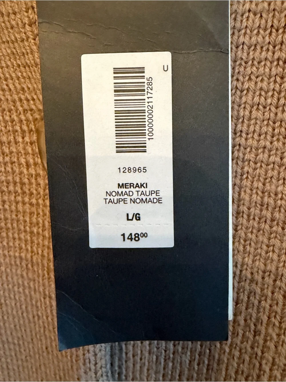 NWT Aritzia Babaton Meraki Merino Wool Cardigan Size L Nomad Taupe